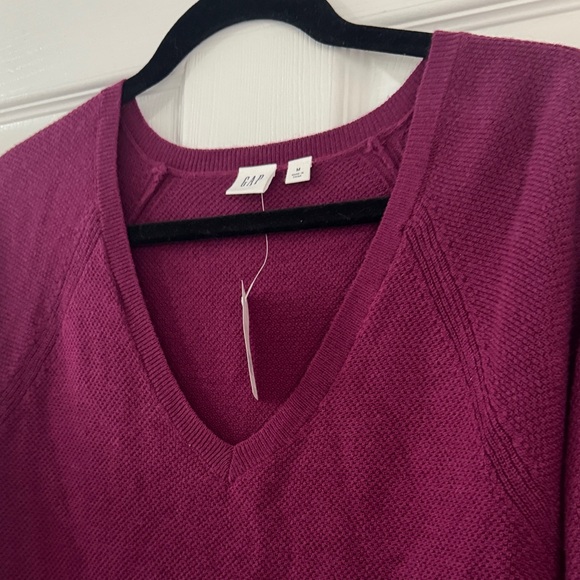 Deep Red V-Neck Sweater - Picture 2 of 5